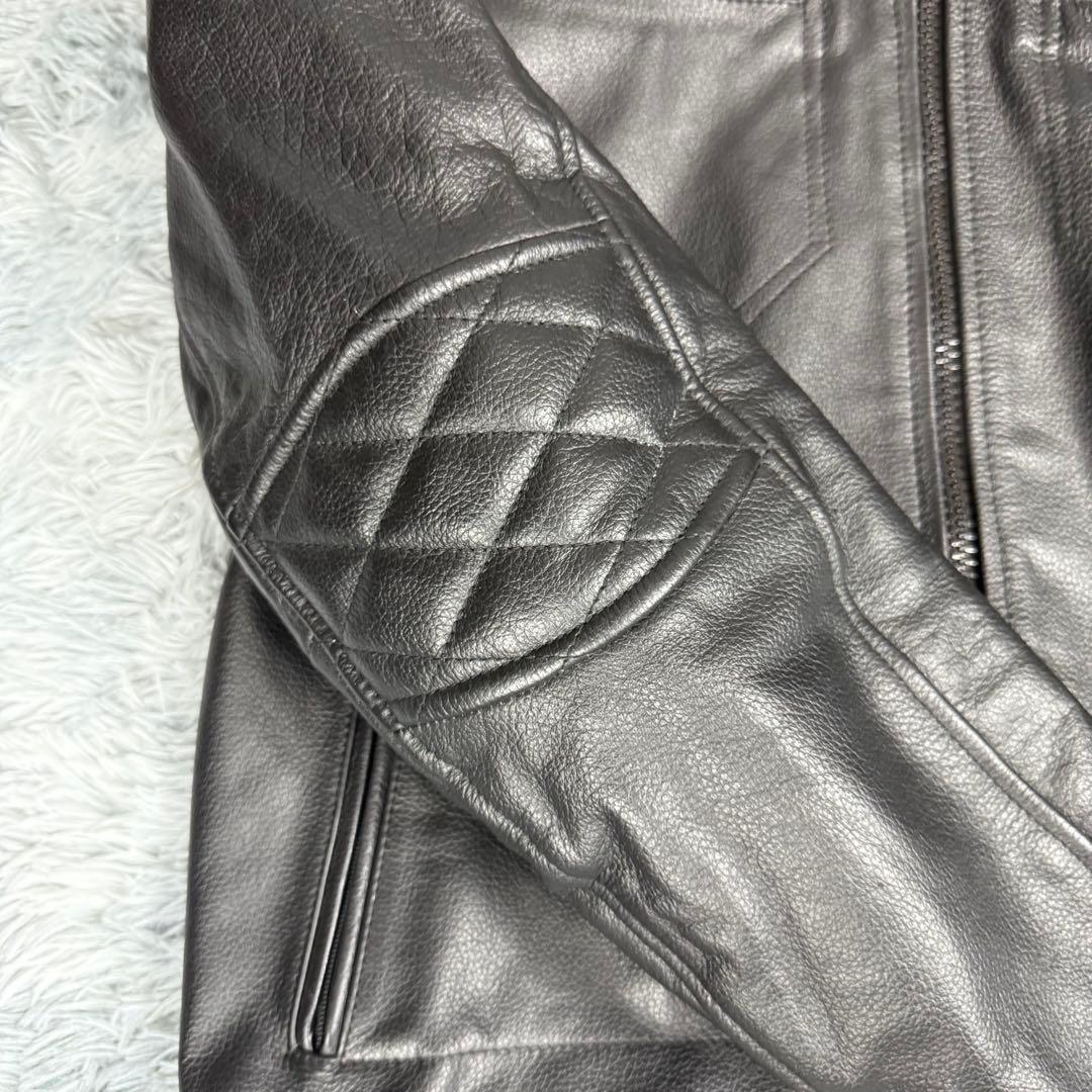 本革 ライダース ライディングジャケット XL 肩肘背中プロテクター 黒