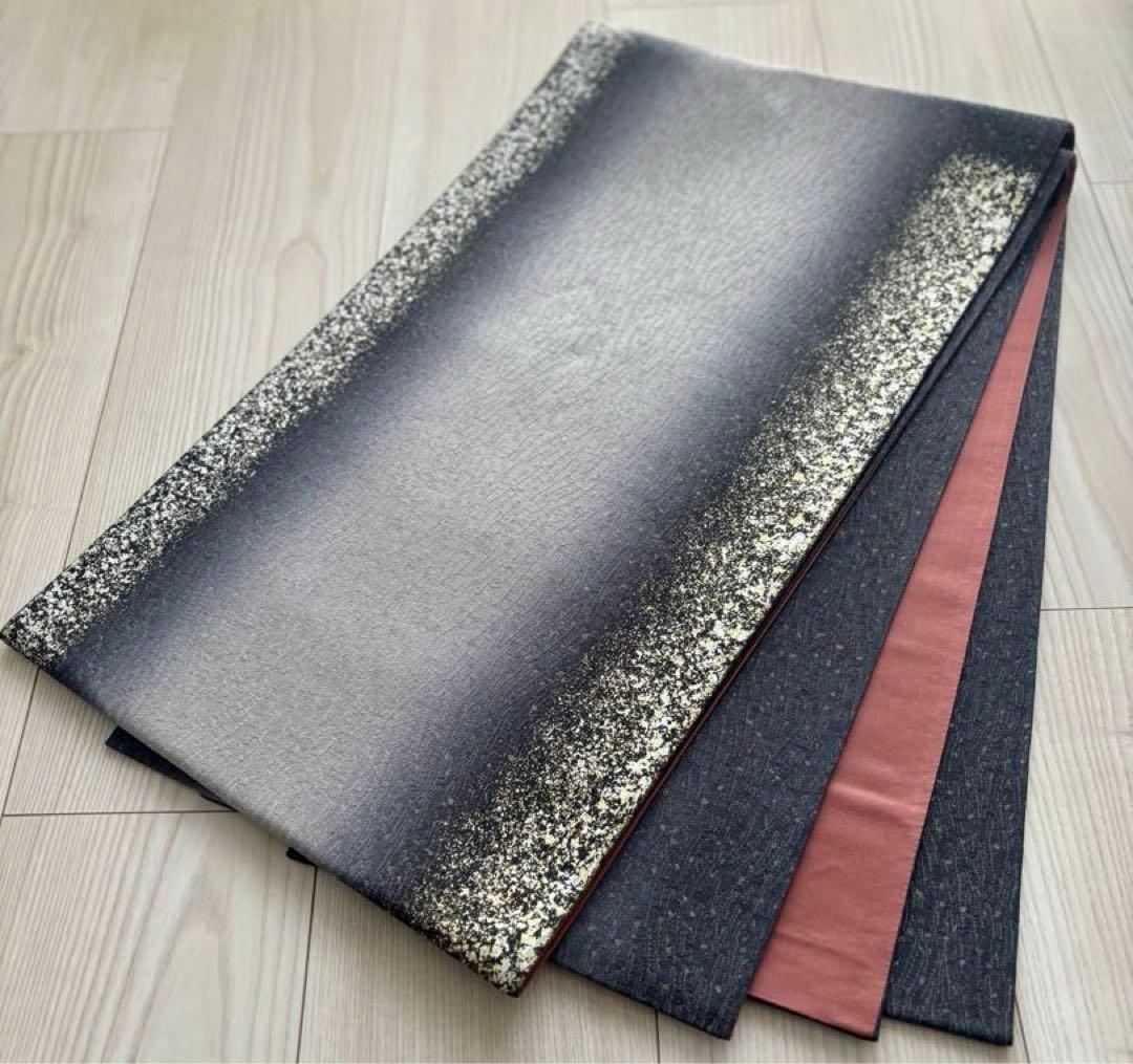 【新品未使用】フォーマル 袋帯 グラデーション 金 銀 紺 岡山工芸 夜空