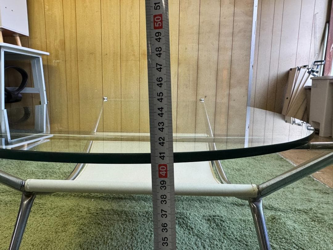 ローテーブル　センターテーブル　ガラス　ミッドセンチュリー　スペースエイジ