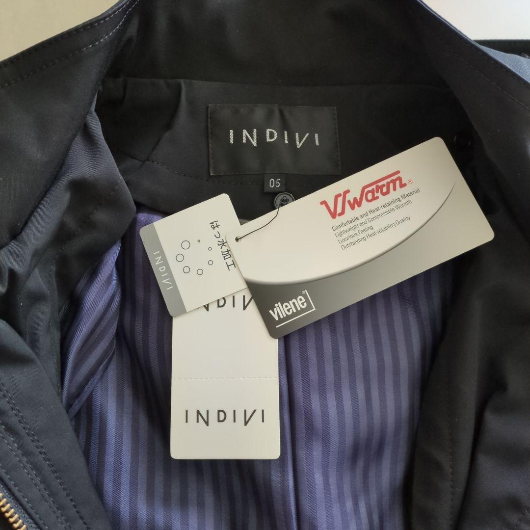 INDIVI インディヴィ ライナー付コート 撥水加工 黒 ブラック 05 XS