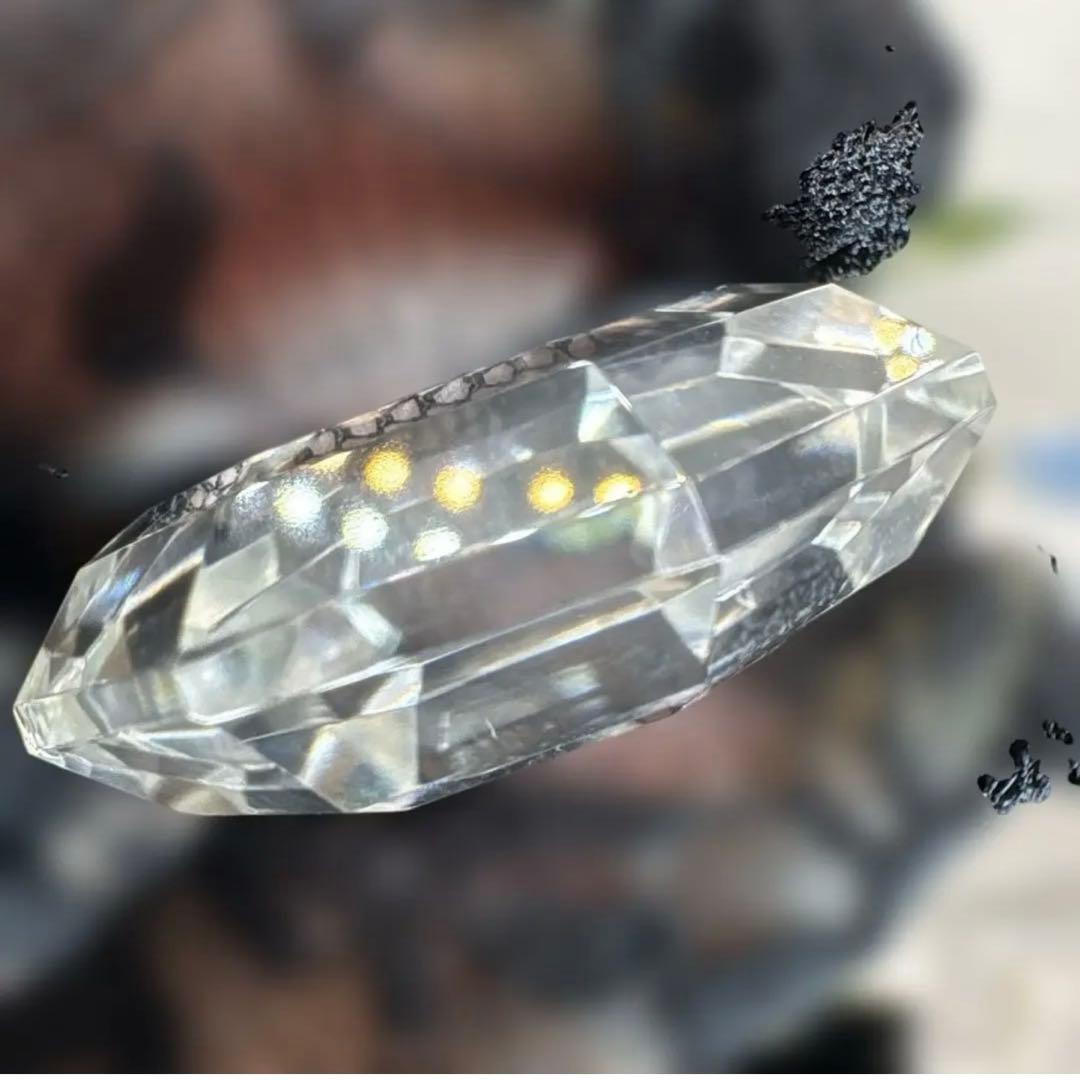 水晶八角形♡多面カット♡No.2542