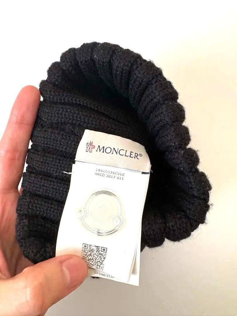 MONCLER ビーニー ニット帽 BLACK
