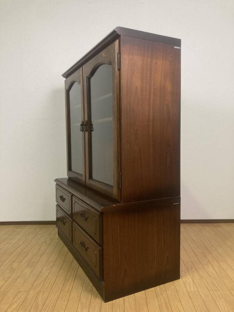 karimoku コロニアル ガラス扉 本棚 書棚 飾り棚 コレクションケース