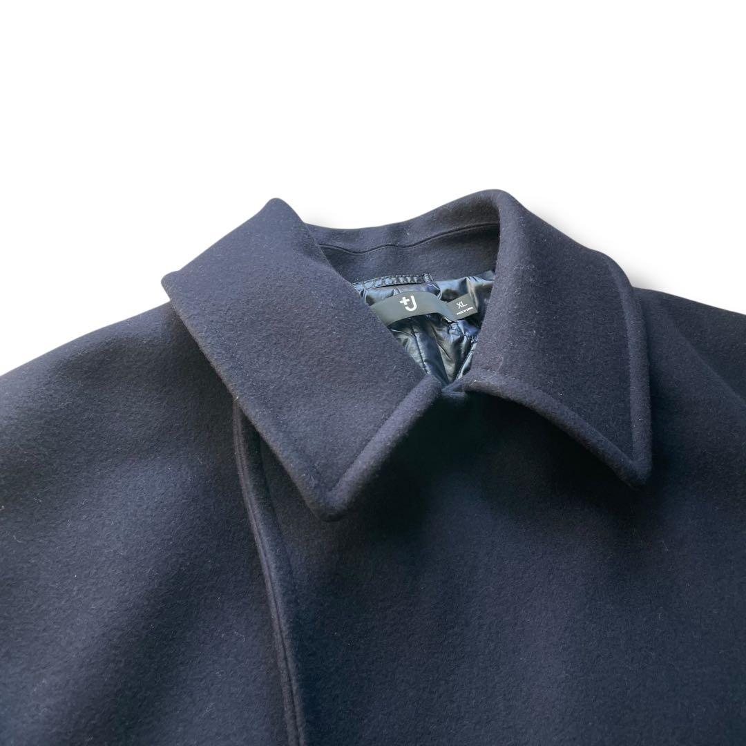 美品 ジルサンダー ユニクロ＋J ウールブレンド オーバーサイズ ピーコートXL