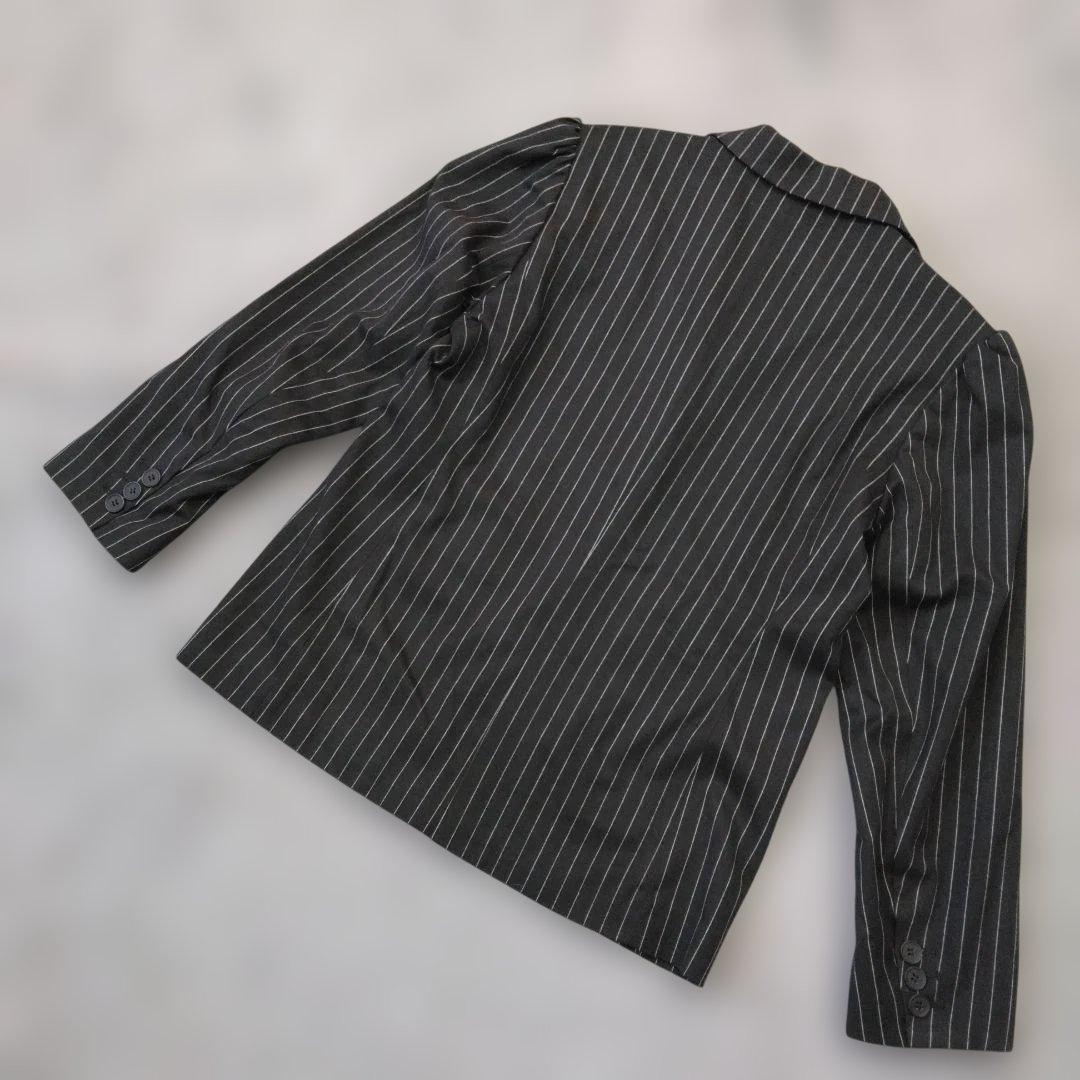 ★b2564 LAGUA GEM【F】テーラードジャケット ブラック/ストライプ