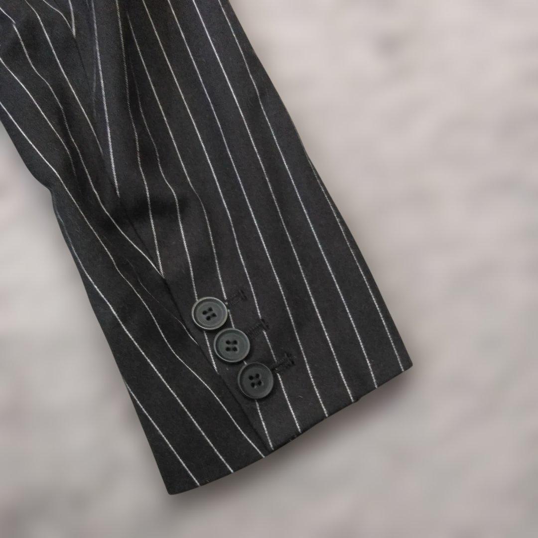 ★b2564 LAGUA GEM【F】テーラードジャケット ブラック/ストライプ