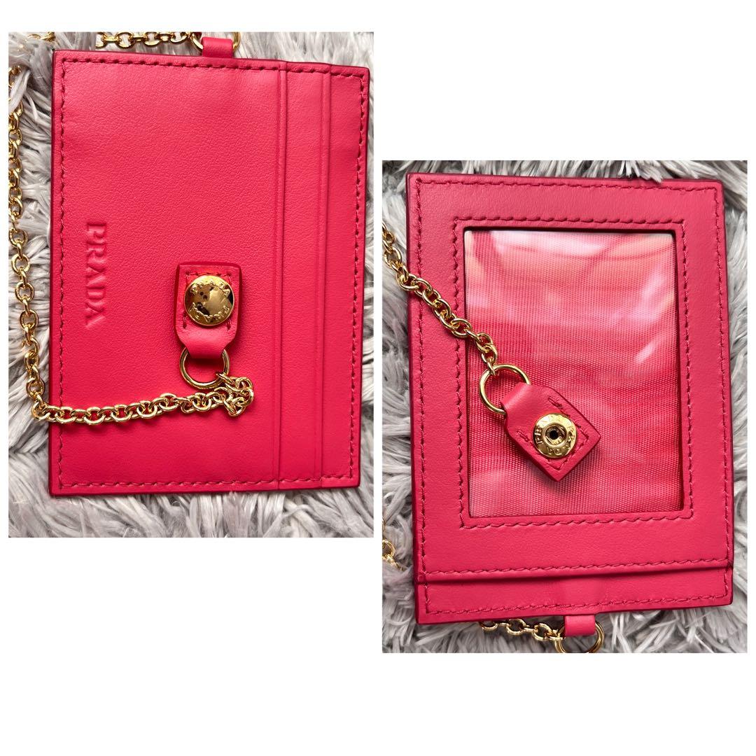 美品✨PRADA サフィアーノ　リボン　メタルロゴ　カードケース付　長財布