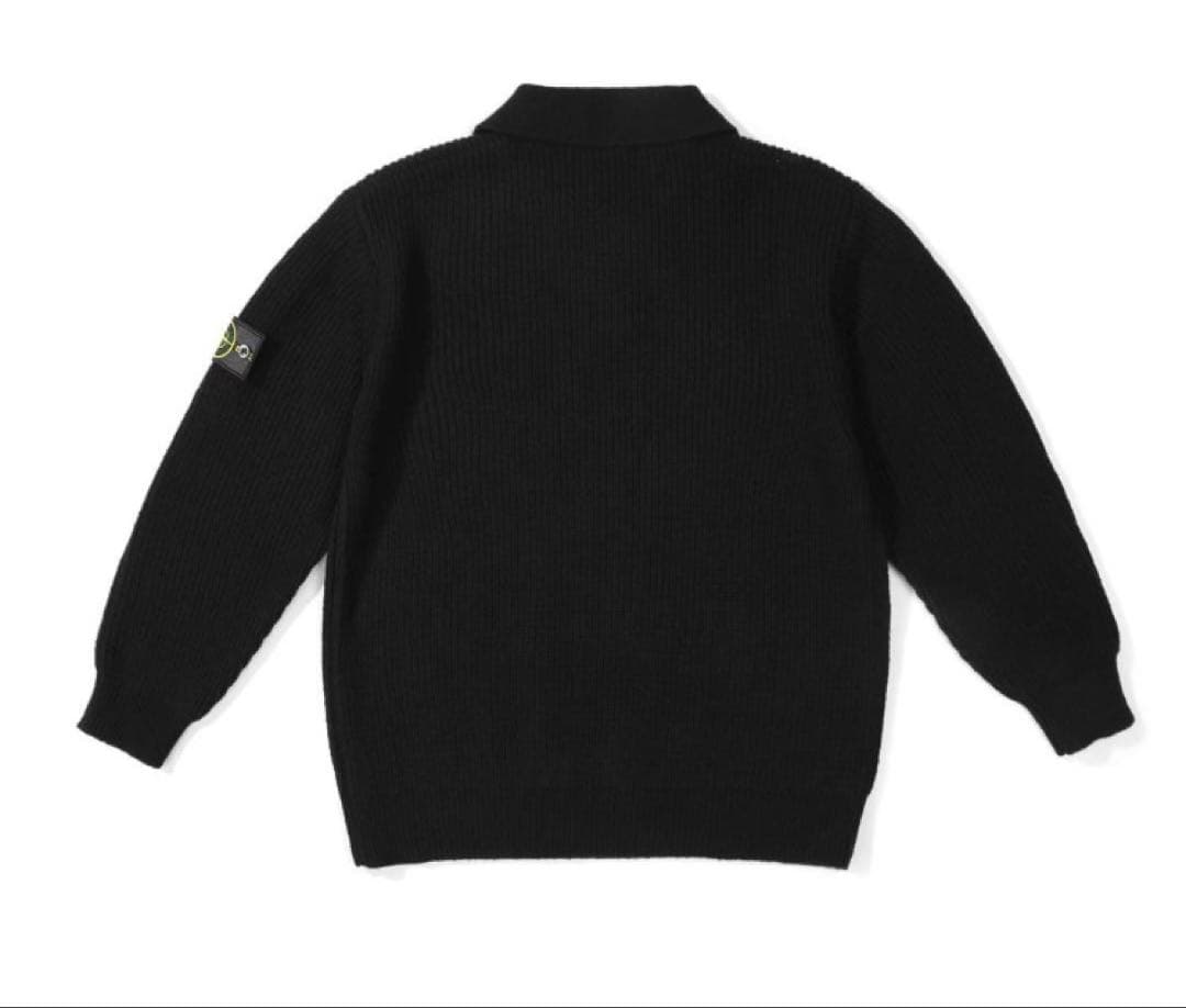 STONE  23AWニットポロブラック　コットン