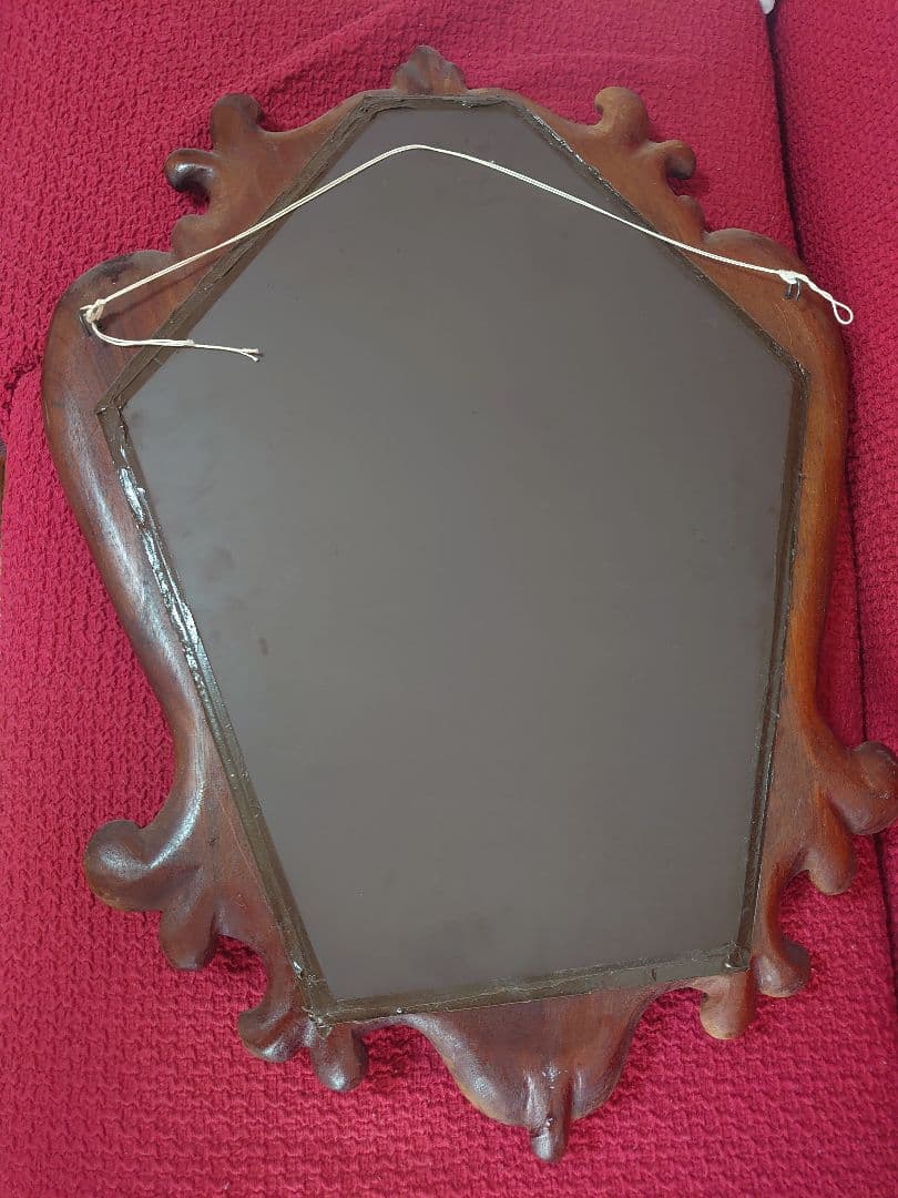 鏡家具 職人さん木製の大きな壁掛け式 carved wooden mirror