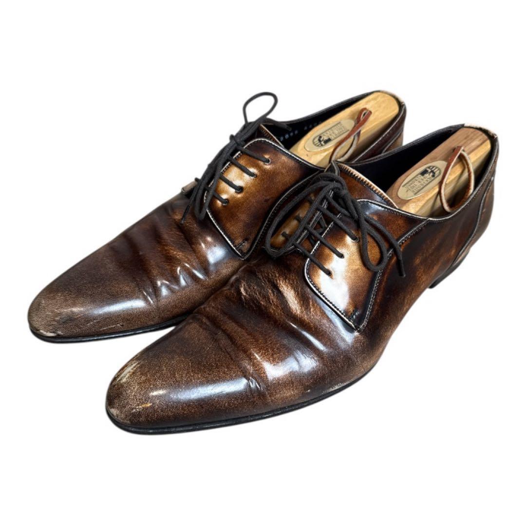 美品 DOLCE&GABBANA ドルチェ&ガッバーナ レザーシューズ 8 茶