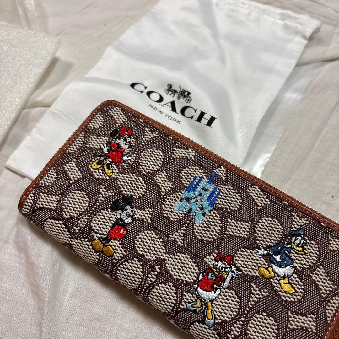 COACH コーチ　ミッキー　刺繍 長財布　ディズニーコラボ　新品