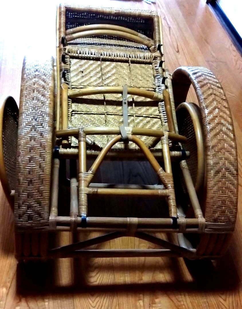 籐　ラタン　椅子 リクライニングチェア