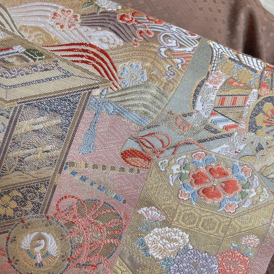 訪問着　フルセット　花　観世水　鹿の子絞り　相良刺繍　手刺繍　着物　L2