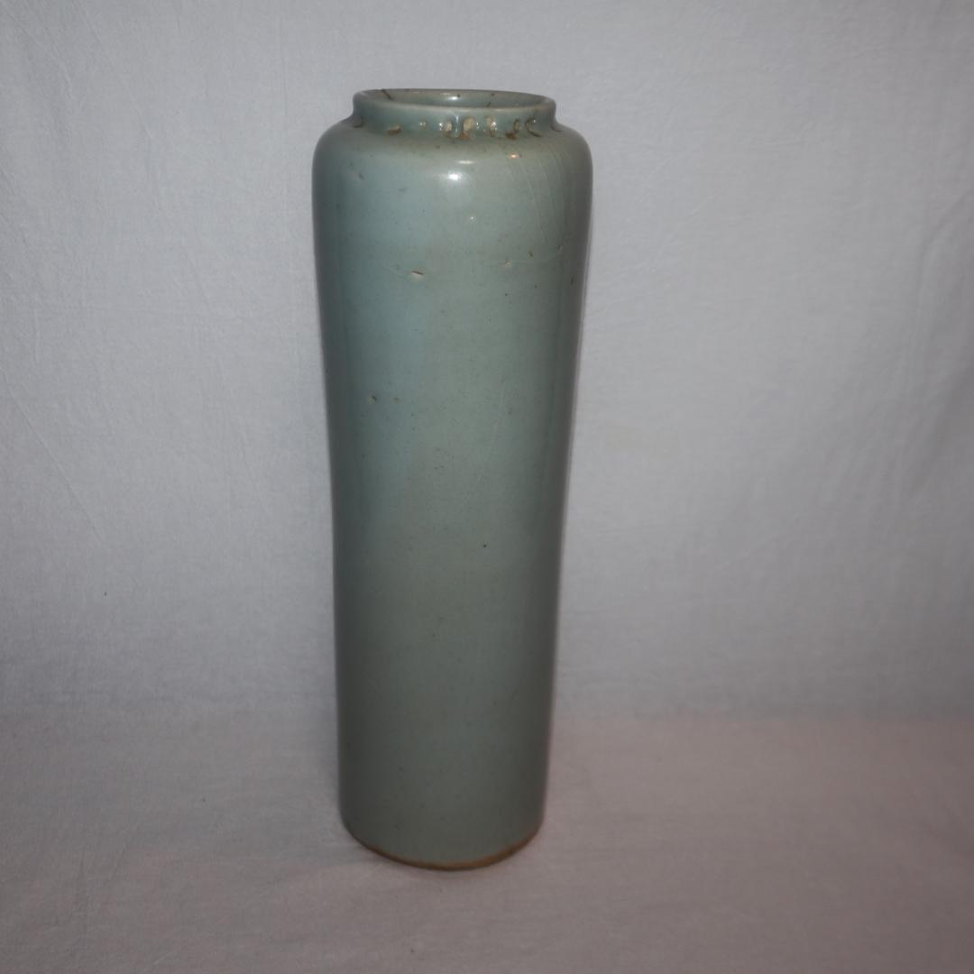 かなりレアな古伊万里青磁筒花入れ