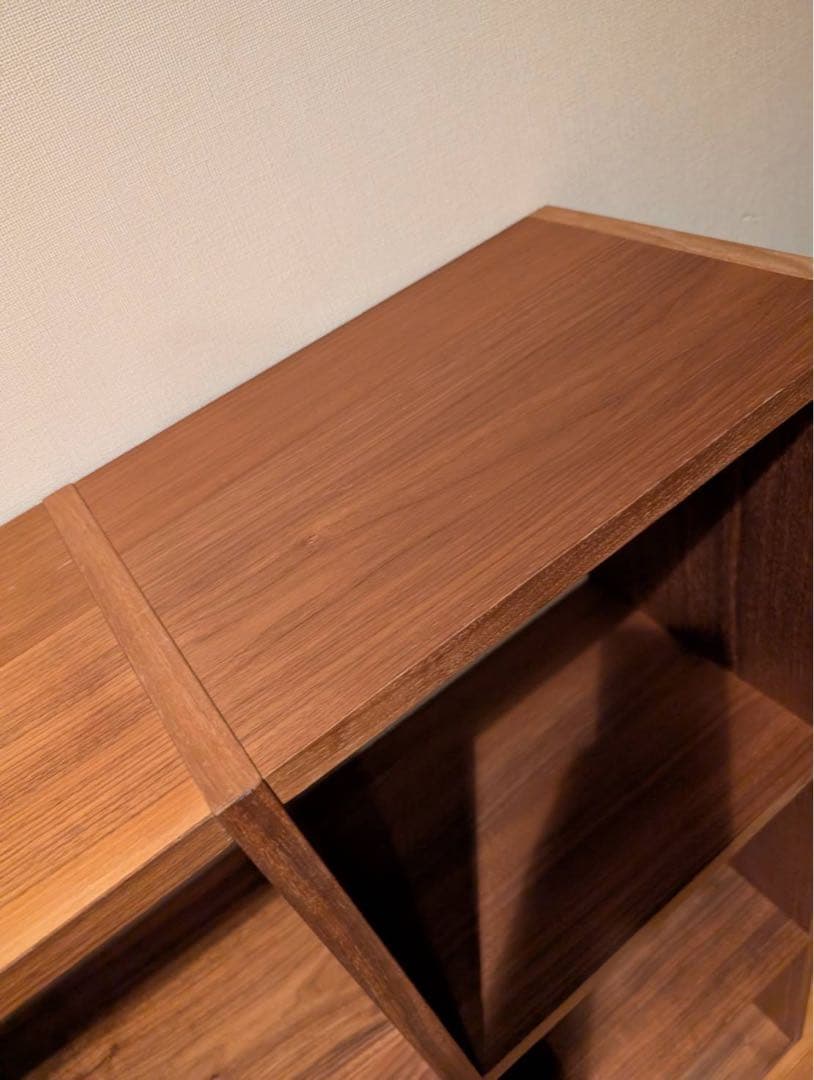 と*う様 ■送料込■無印良品 スタッキングシェルフウォールナット 棚 木製