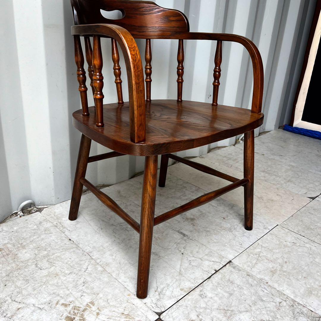 取付無料！天然木おしゃれアンティーク レトロ風ウィンザーチェア キャプテンチェア