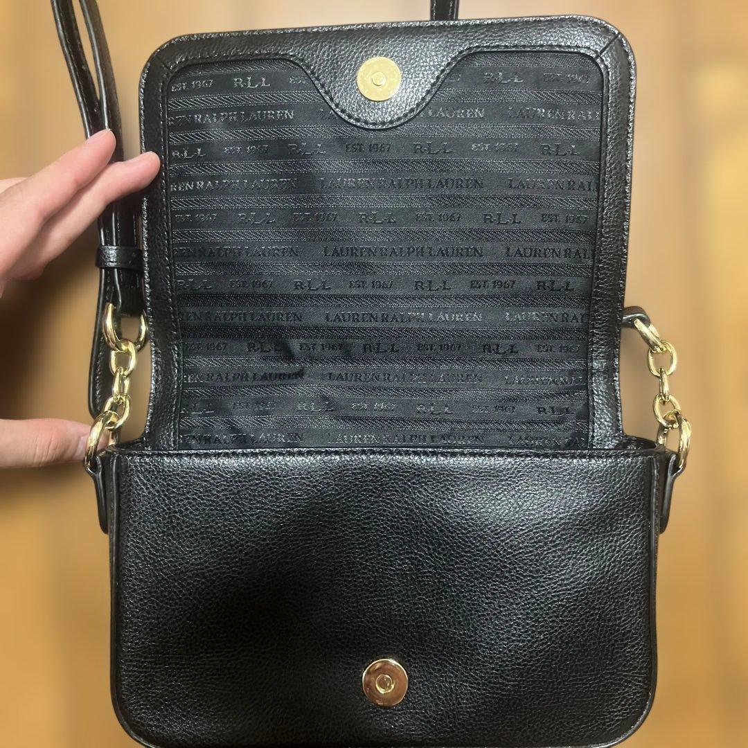 極美品　ローレンラルフローレン レザー ショルダー ロゴ 型押し クロスボディ
