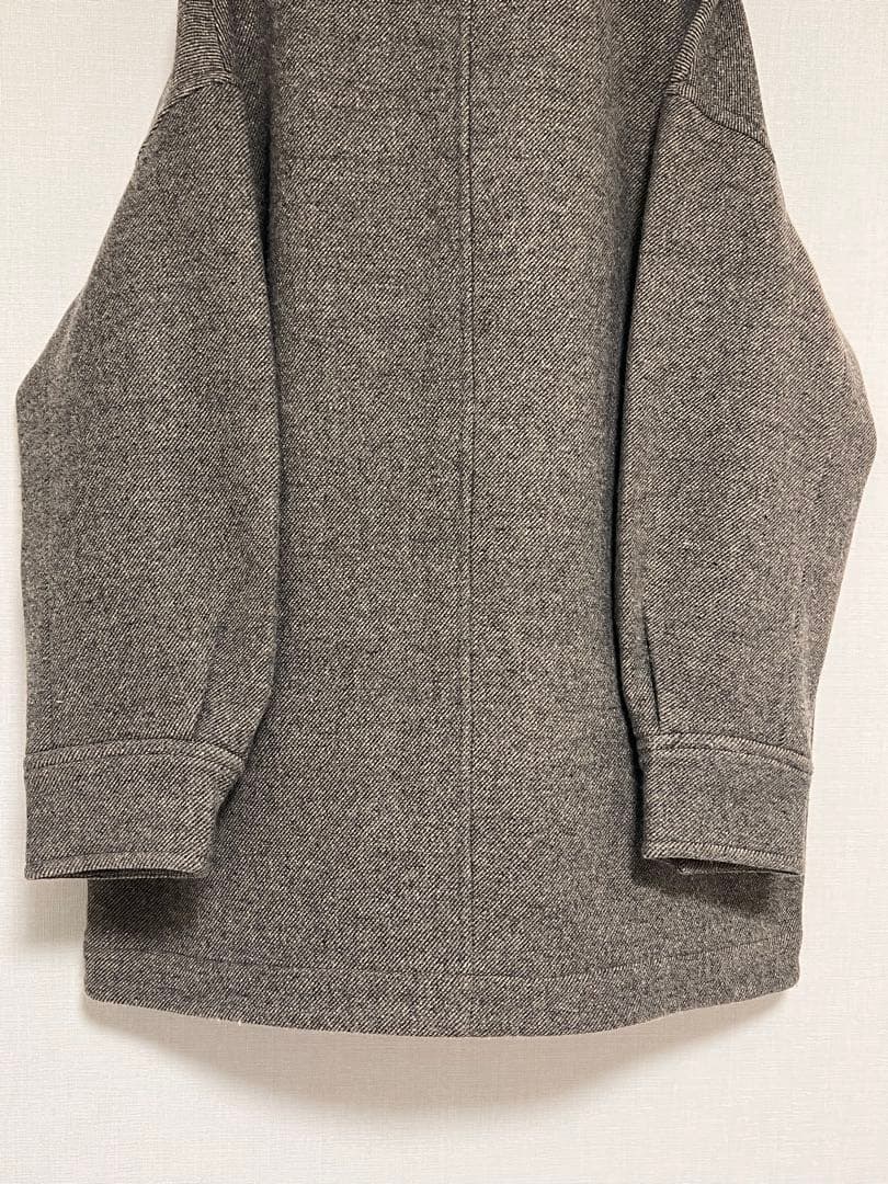 Spick and Span グレーウールコート フリース襟付き