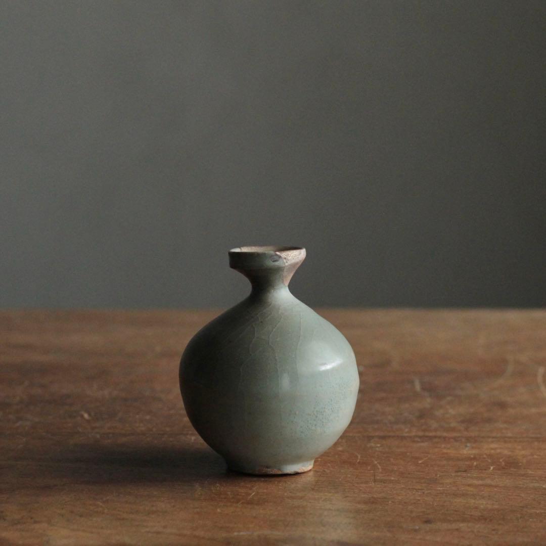 高麗青磁 丸形 徳利 朝鮮美術 古美術 古道具 アンティーク 酒器