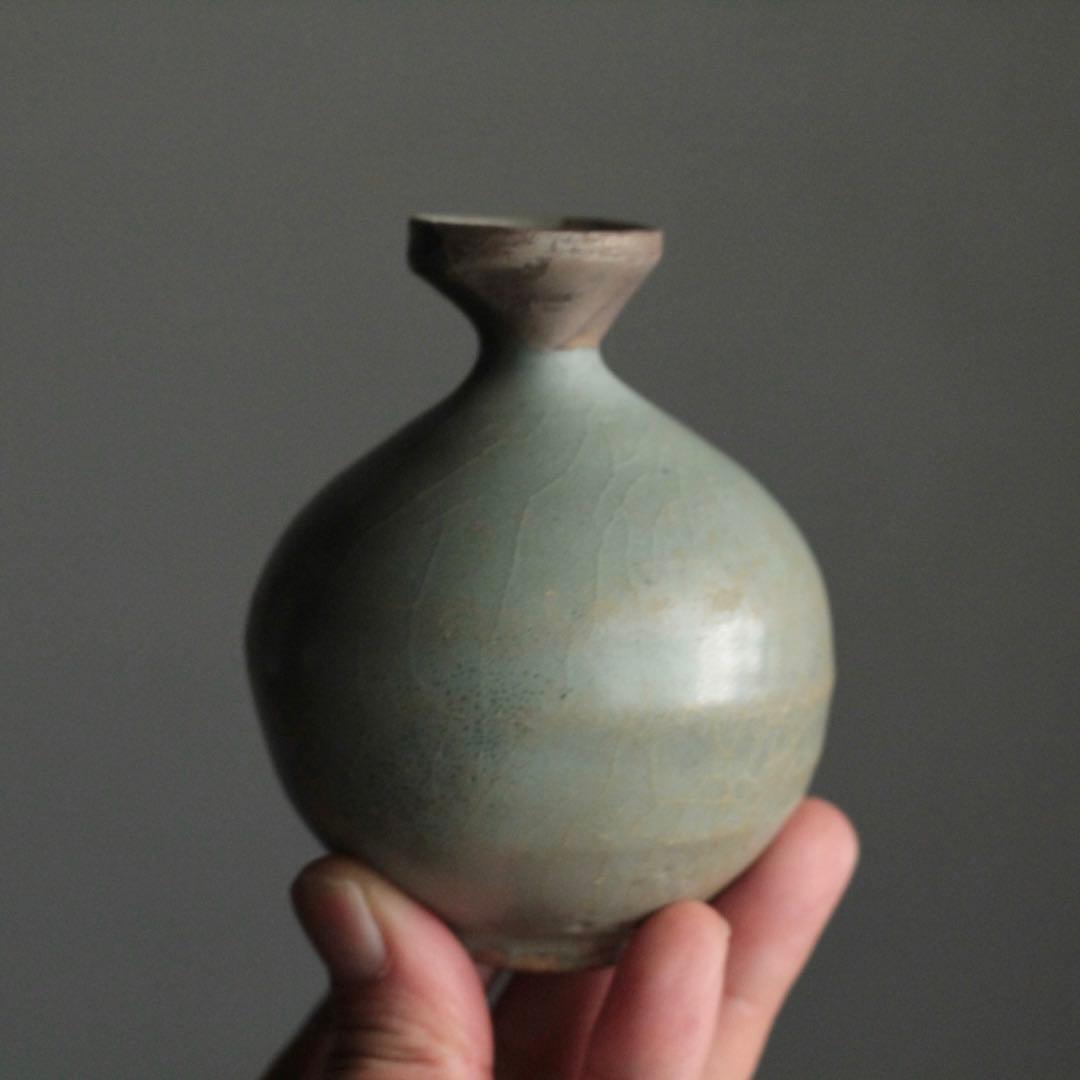 高麗青磁 丸形 徳利 朝鮮美術 古美術 古道具 アンティーク 酒器