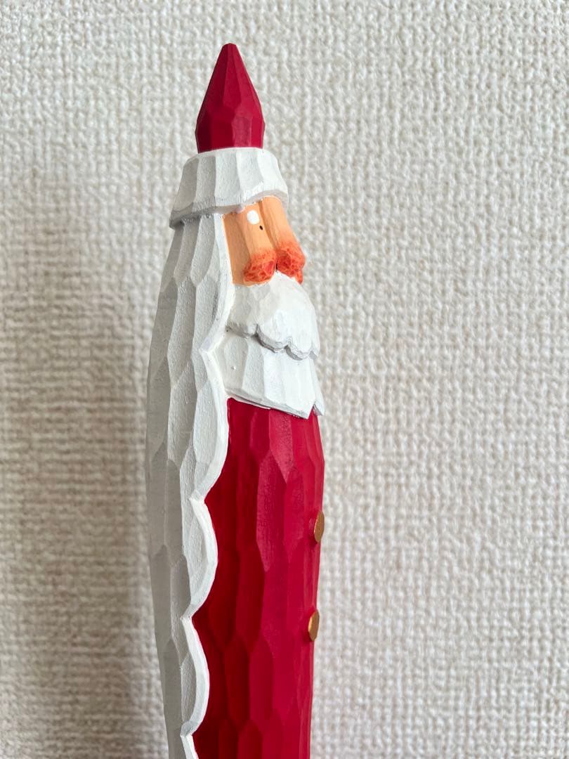 とんがりサンタ　shimoo design クリスマス　北欧　木工　置物　作家