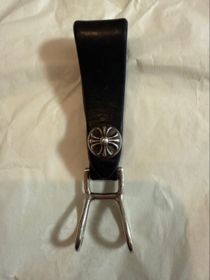CHROME HEARTS ブラックレザー キーホルダー　ベルトループ