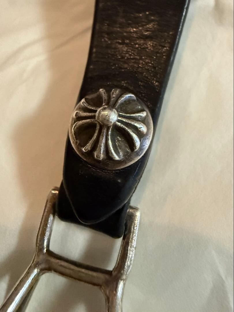 CHROME HEARTS ブラックレザー キーホルダー　ベルトループ