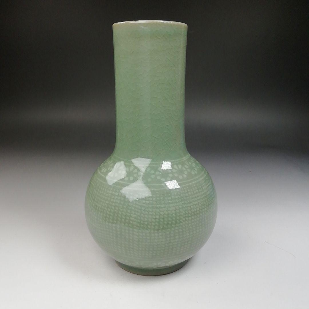 Ｔ９６９　皆具　『青磁　皆具』『釜谷陶房　申相浩 作』　共箱　茶道具