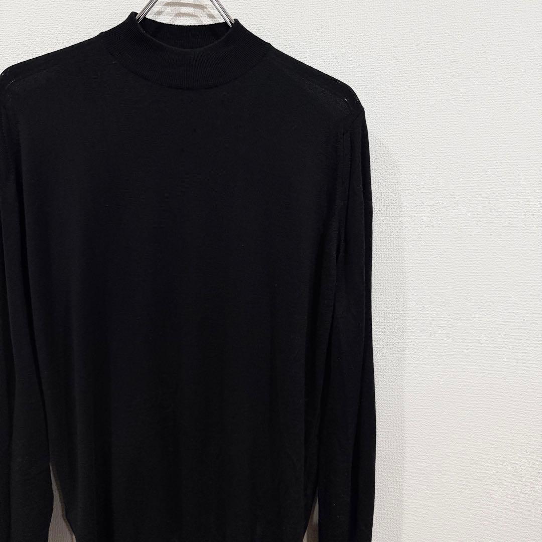 JOHN SMEDLEY モックネックニット ブラック 英国製