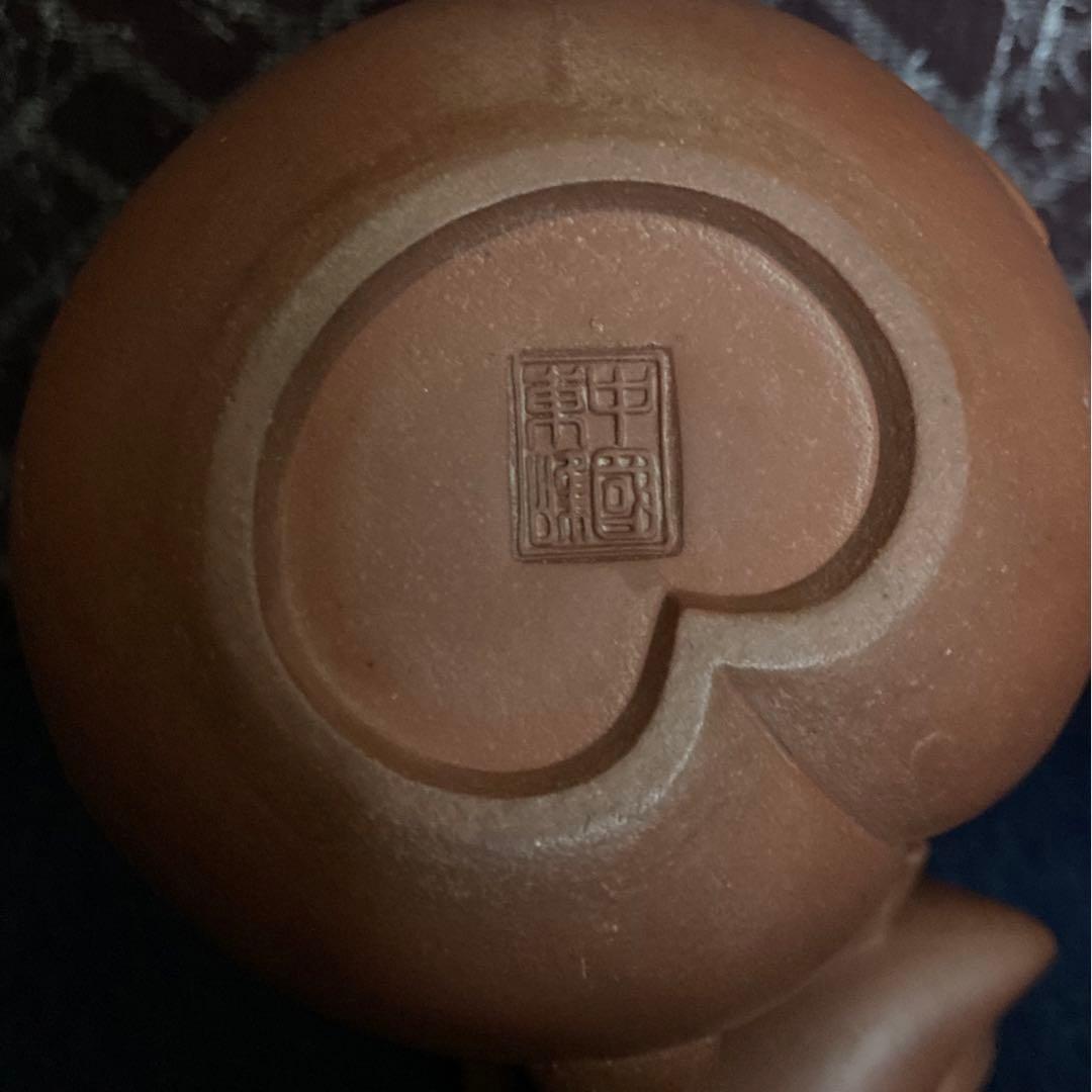 朱泥桃型茶心壷　朱泥急須　煎茶