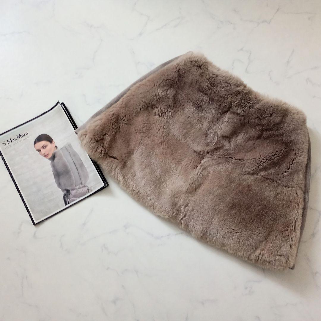 エスマックスマーラ　S'MaxMara ラビットファー　ケープ　コート　ストール