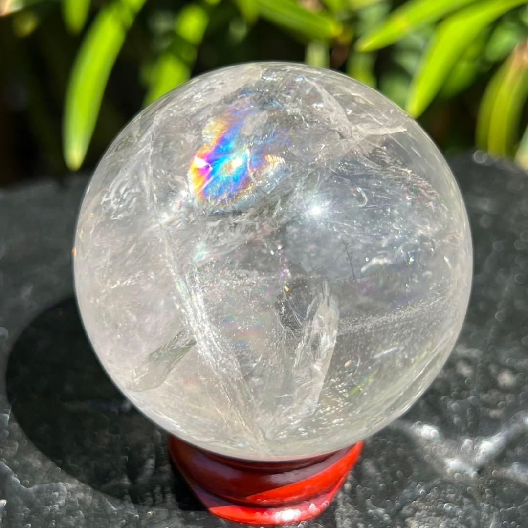 ✳️超極上キラキラ丸玉✨高透明度＆激ヤバレインボー✨虹 ヒマラヤ水晶 丸玉