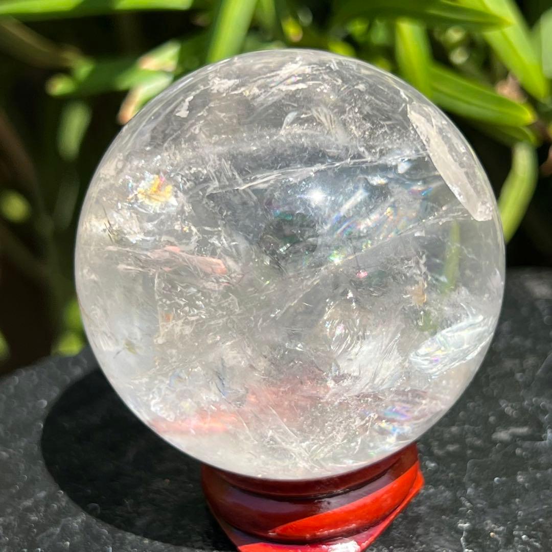✳️超極上キラキラ丸玉✨高透明度＆激ヤバレインボー✨虹 ヒマラヤ水晶 丸玉