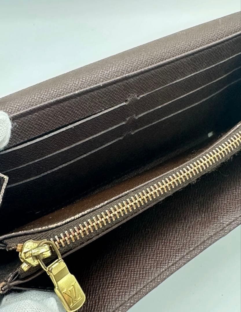 超美品 ルイヴィトン ダミエ エベヌ ポルトフォイユ サラ 財布 10カード 茶