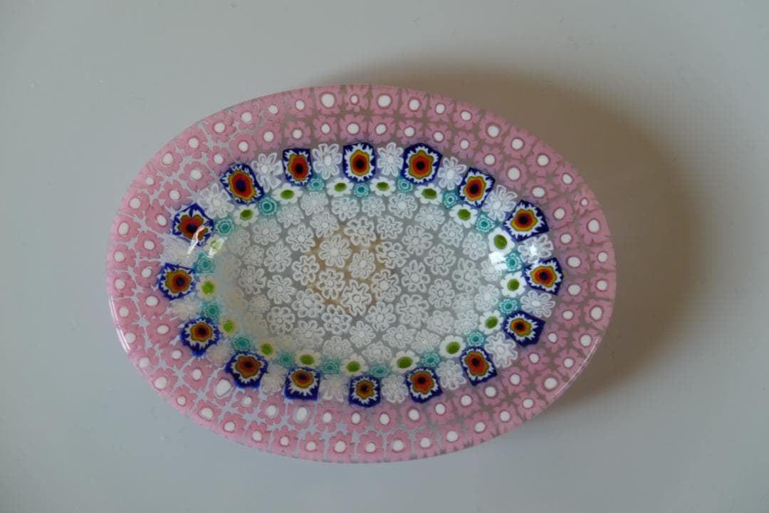 ベネチアングラス プレート ミルフィオリ 小皿 モレッティ 田子美紀 江波冨士子