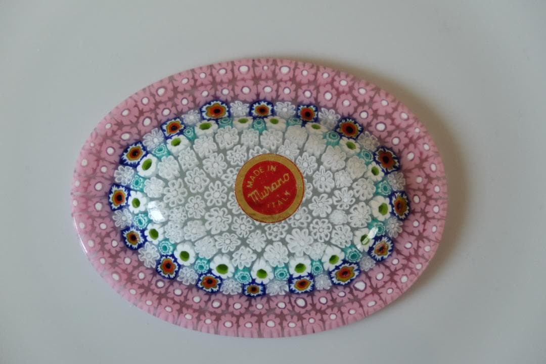 ベネチアングラス プレート ミルフィオリ 小皿 モレッティ 田子美紀 江波冨士子