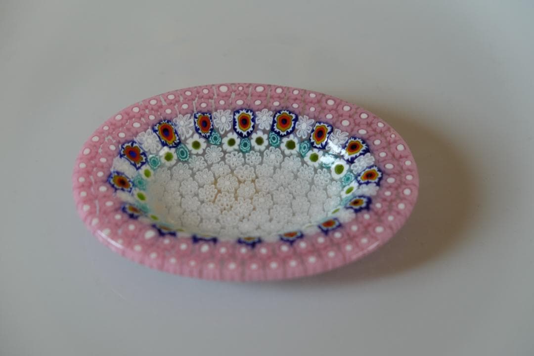 ベネチアングラス プレート ミルフィオリ 小皿 モレッティ 田子美紀 江波冨士子