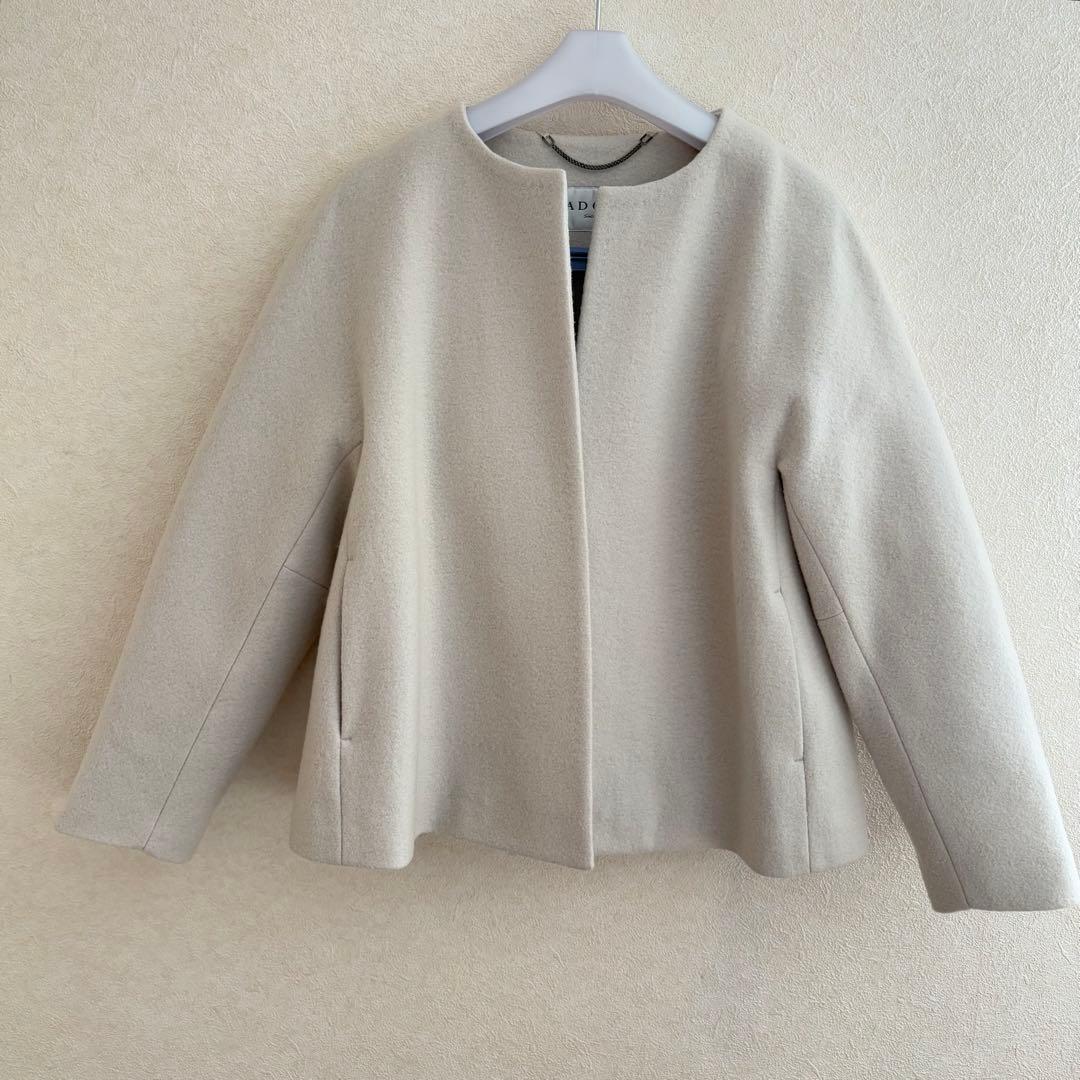 アドーア　ノーカラー　コート　ジャケット