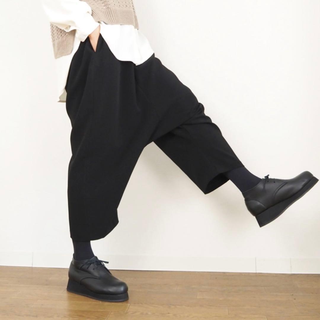 美品　ミズイロインド　サルエルパンツ　ブラック　2(Ｌ)