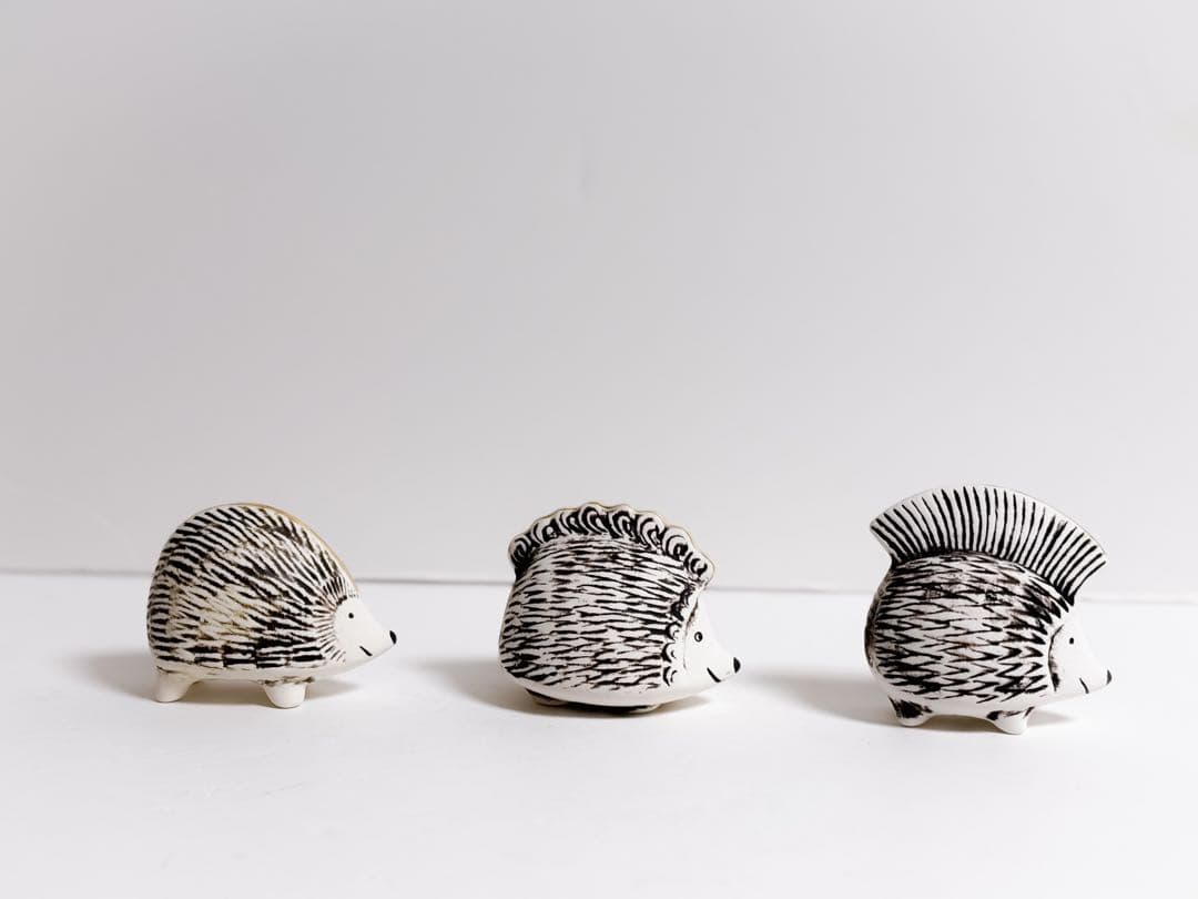 Lisa Larson 金のはりねずみ3兄弟セット　限定333