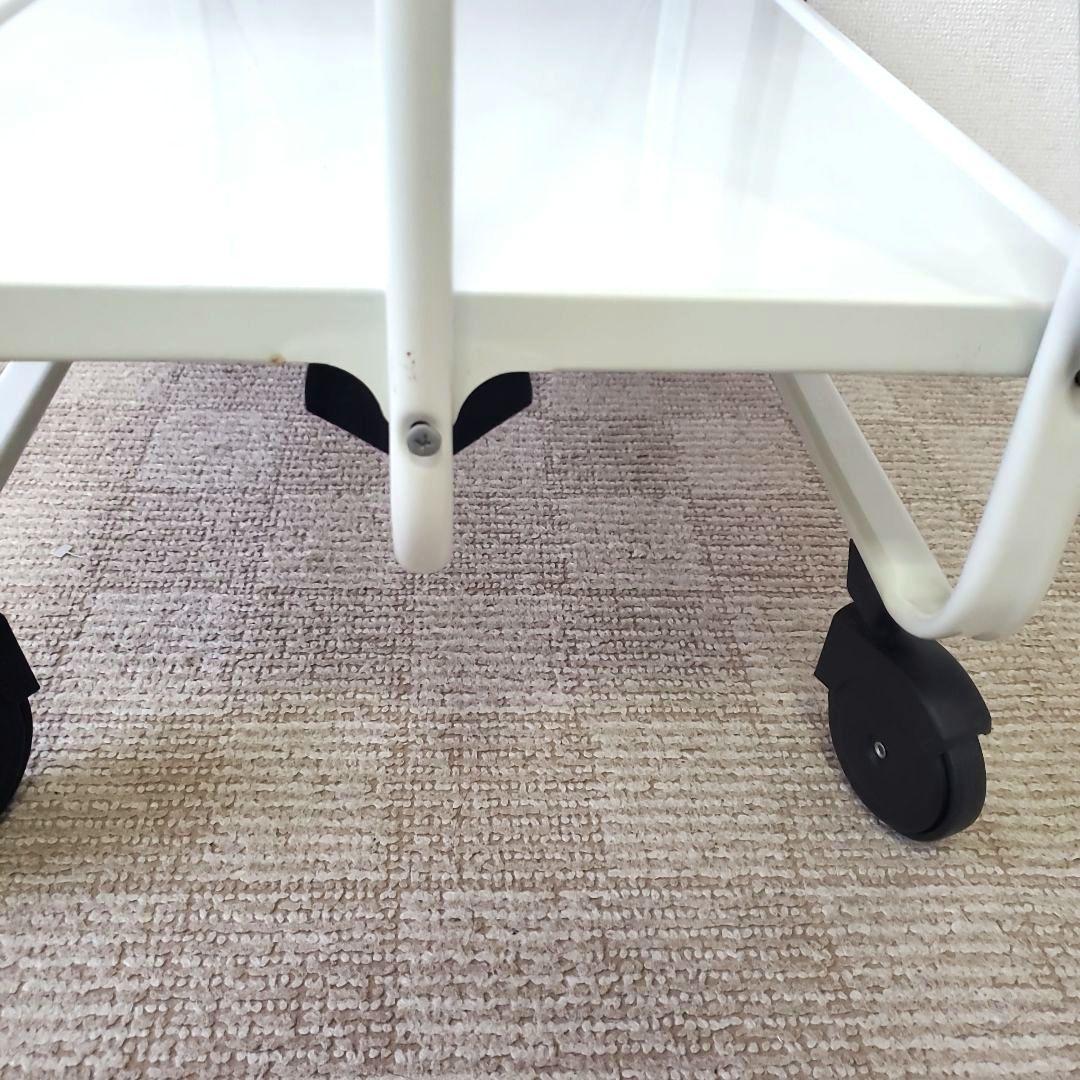 ライフハイト 折りたたみ式 サイドカート キッチンワゴン ホワイト キャスター付