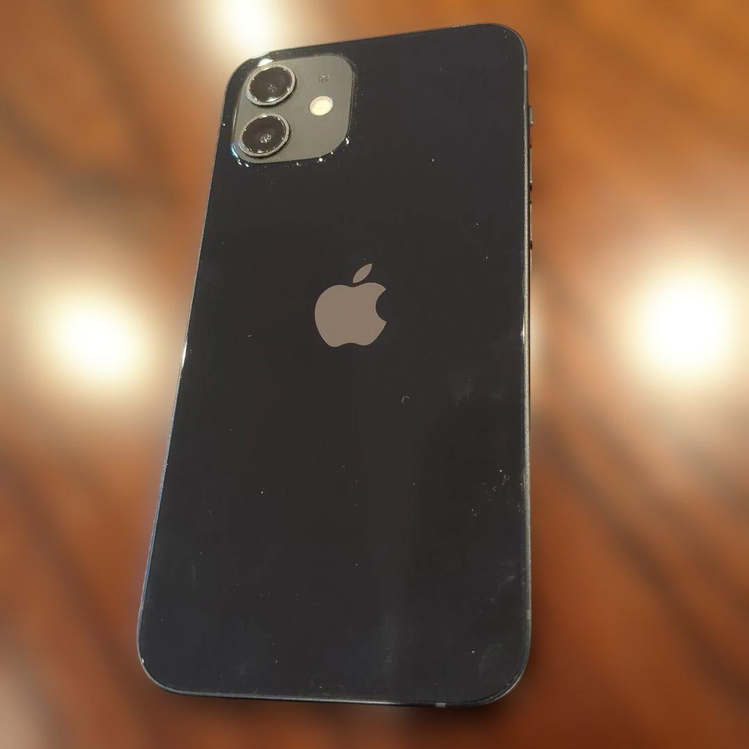 iphone12 64GB 本体（黒）バッテリー容量77%　箱　充電ケーブル付属