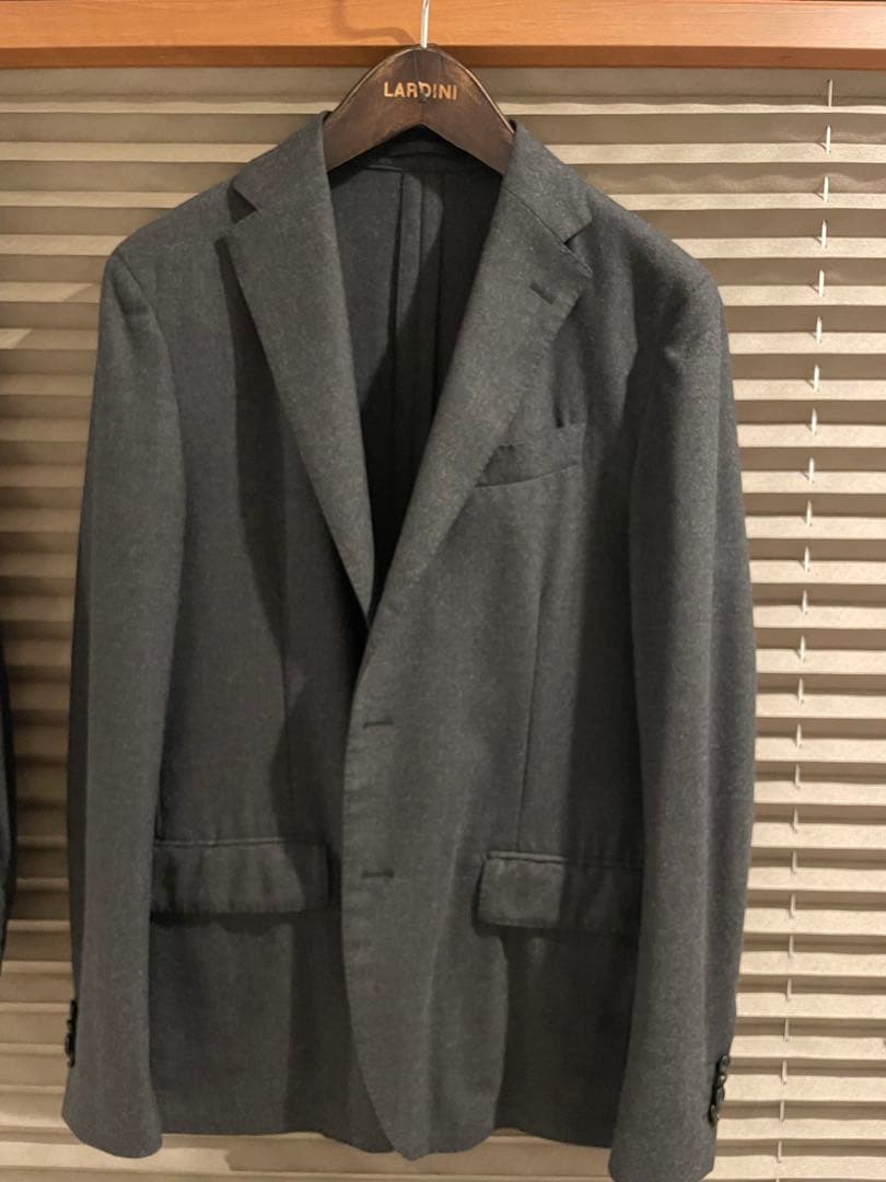 【美品】LARDINI トラベルウールストレッチサージスーツ セットアップ