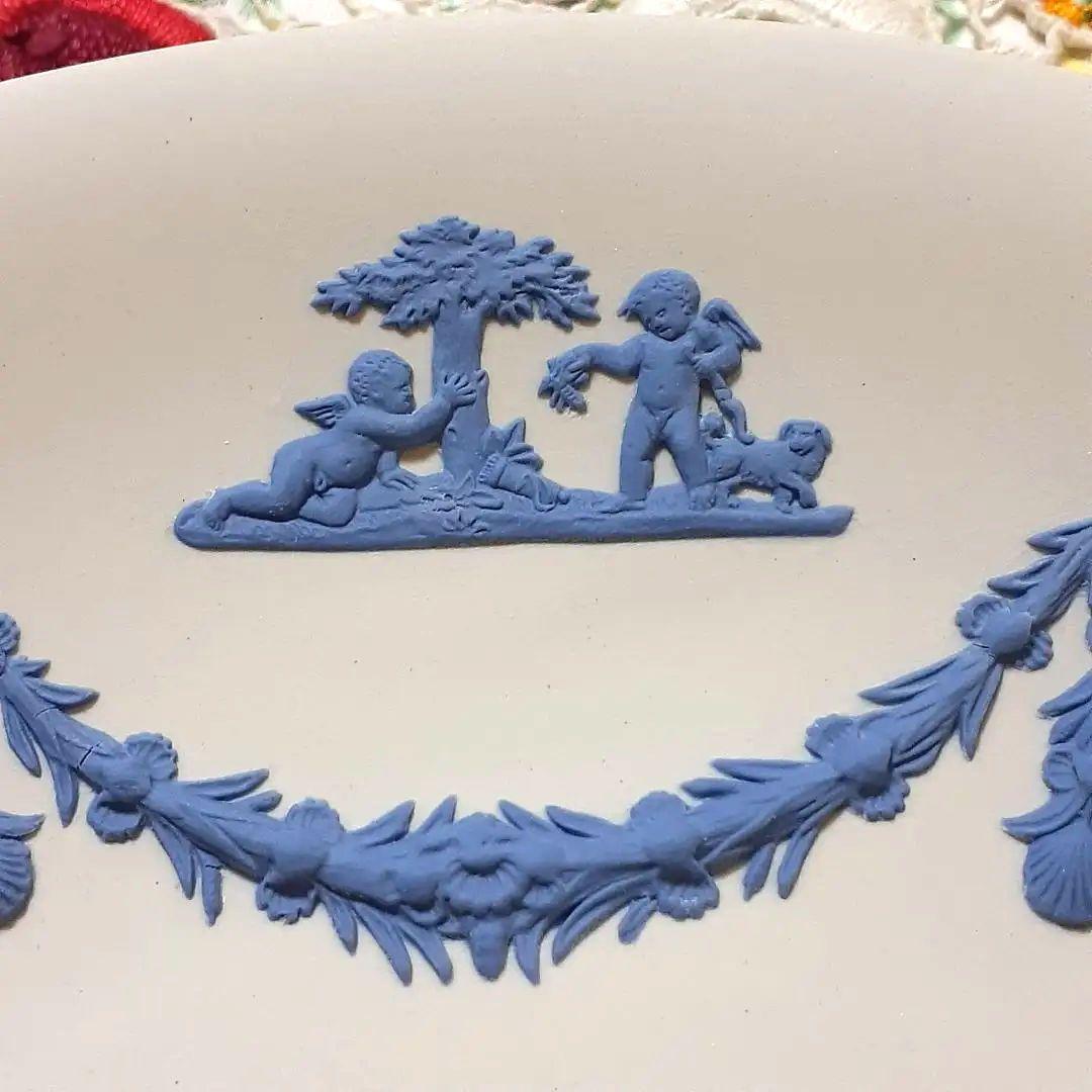 廃盤  ウェッジウッド ジャスパー ホワイト エンジェルプレート