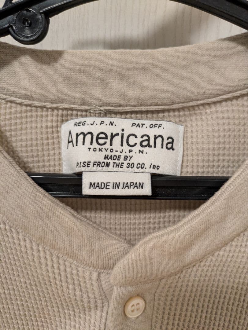 【AMERICANA】WAFFLELONGSLEEVE Tシャツ　ベージュ