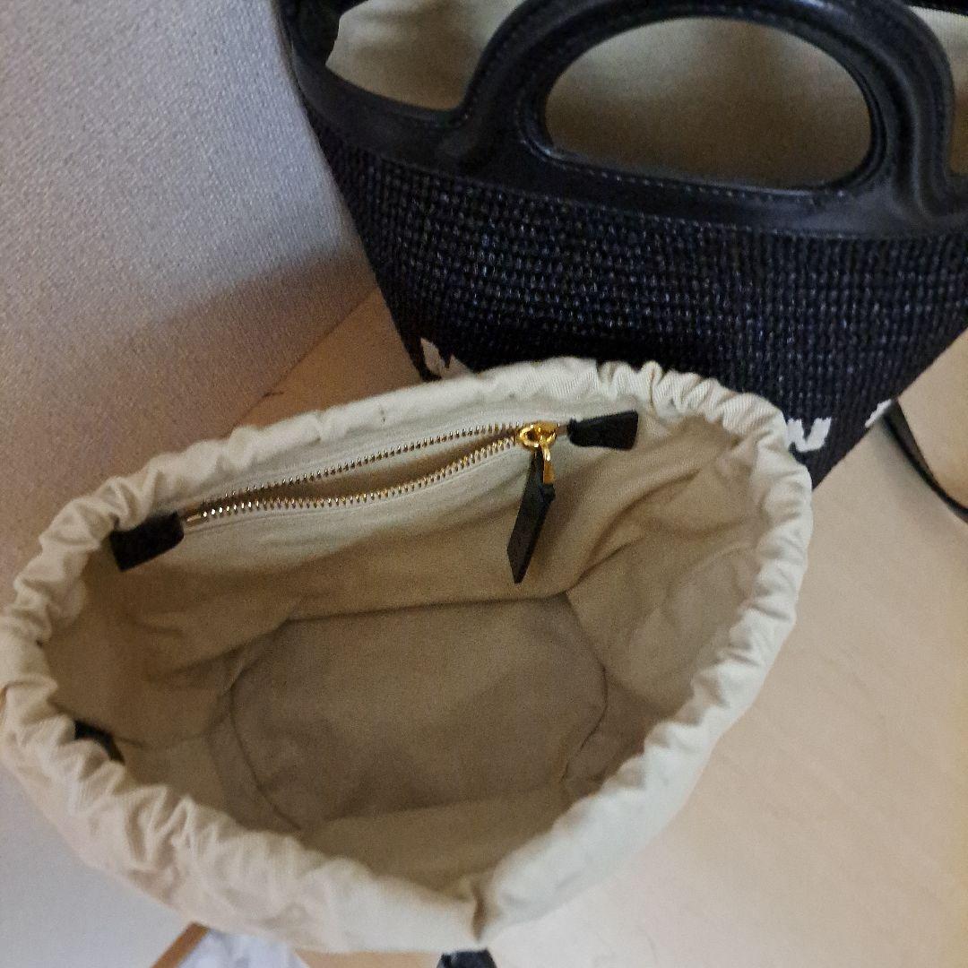 MARNIかごバッグ黒 トロピカリア