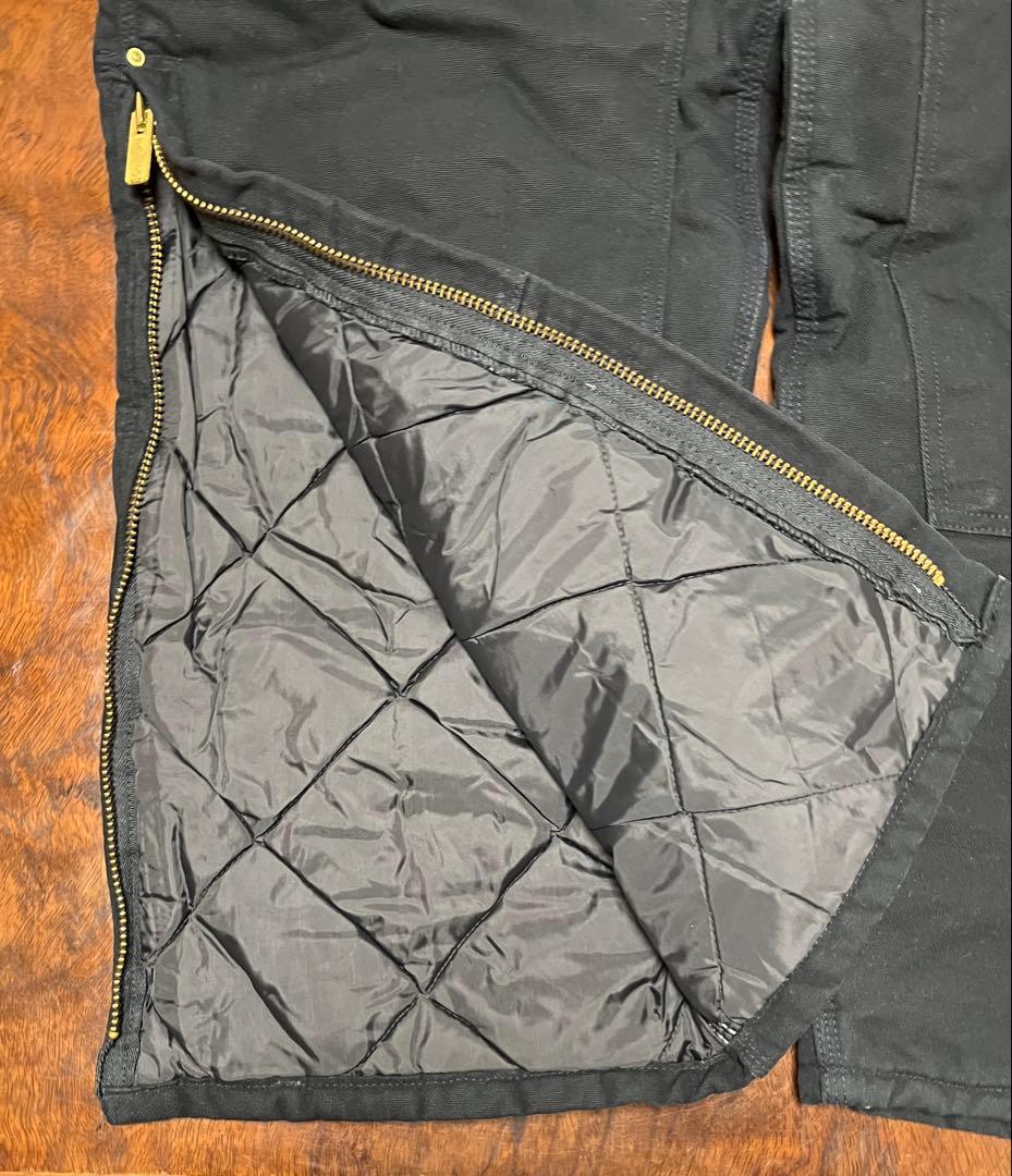 2002年 USA製 カーハート ダック ダブルニー オーバーオール ブラック