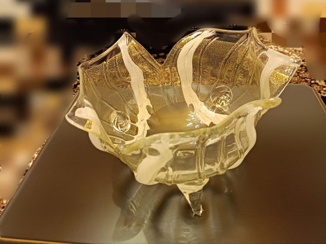 資産に★西中千人　☆脚付き☆　瀟洒な器　ガラス工芸品　作家物