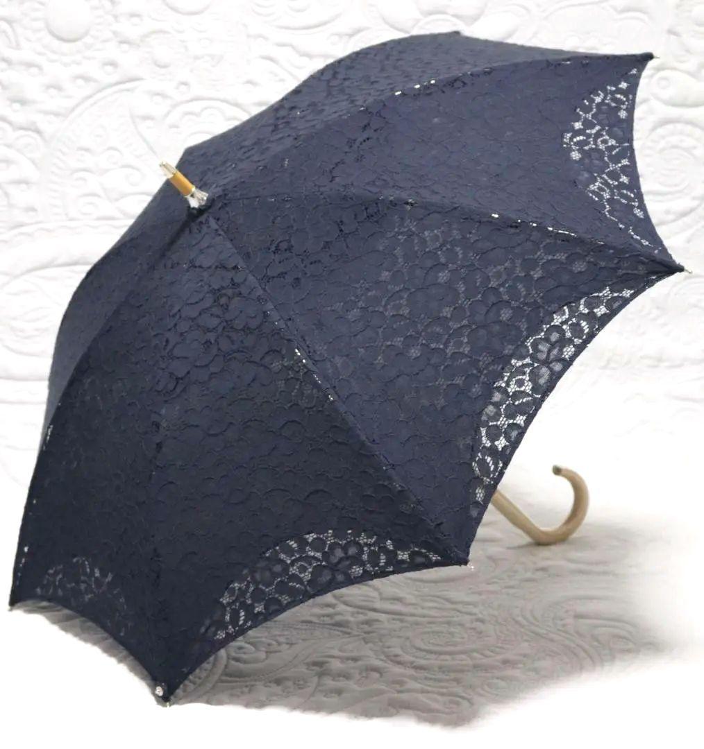 33,000円新品【長傘 日傘】繊細高級 豪華総レース かわず張り 木製 日傘