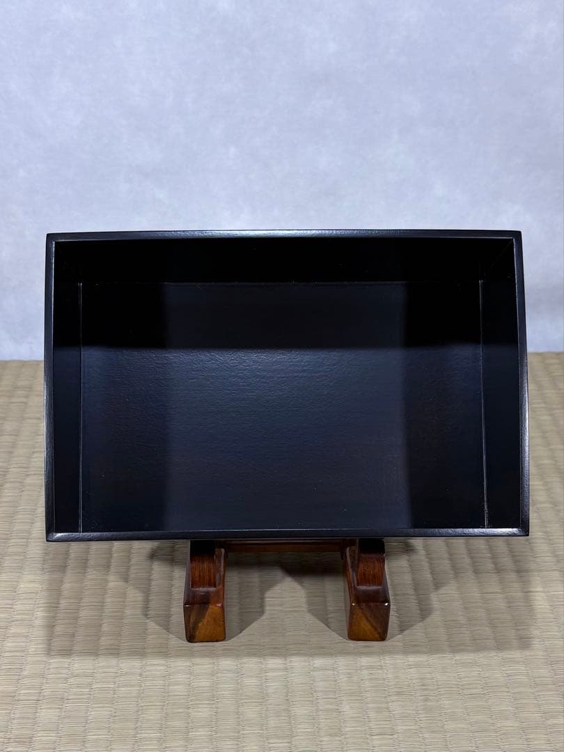 中谷秀斎造　如心斎好写　黒一閑粒足 煙草盆　美品　共箱　茶道具　送料込